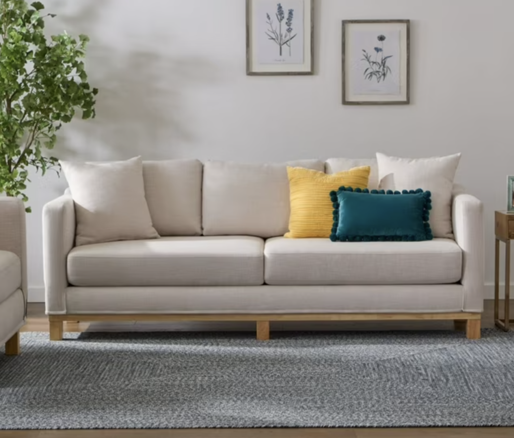 Upholstered gray sofa